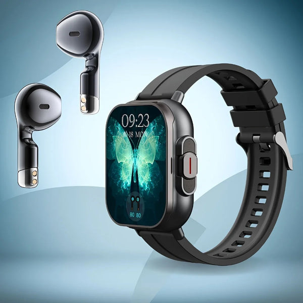 2 In 1 Design Smartwatch with Wireless Earbuds