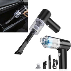 3-in-1 Handheld Car and Home Duster Vacuum Handheld مكنسة كهربائية لاسلكية محمولة صغيرة الحجم تعمل بالهواء المضغوط ومضخة يدوية مع منفذ USB للشحن، مثالية لتنظيف شعر الحيوانات الأليفة والغبار والحصى في المنزل والمكتب