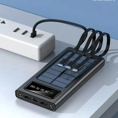 Solar Power Bank 20000CmAh, Fast Charging Built in Cable Only UAE