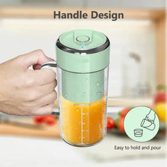 Portable Blender, Small Juicer for Shakes and Smoothies, Easy-to-Clean Rechargeable Juicer Machines, Blender Bottle with Nutrient and Vitamin Dense, 12 oz Juice Cup with 8 Blades, Green