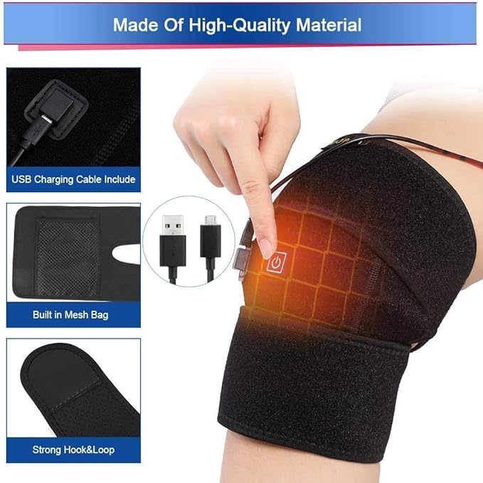 Heated Knee Massager Brace Wrap Heating Pads for Knee Heating Electric 3 Adjustable Suitable for Both Men and Women Massage Knee (FREE DELIVERY)