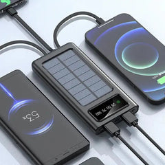 Solar Power Bank 20000CmAh, Fast Charging Built in Cable Only UAE