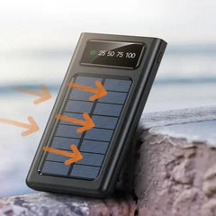 Solar Power Bank 20000CmAh, Fast Charging Built in Cable Only UAE